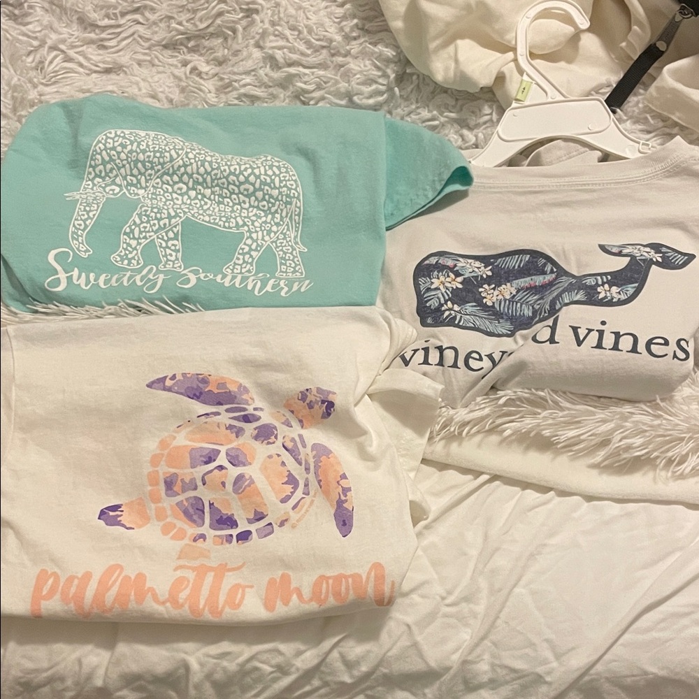 Vineyard Vines Kids Short Sleeve Tee - White and Blue